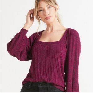 Michael Stars Square neck space dye top